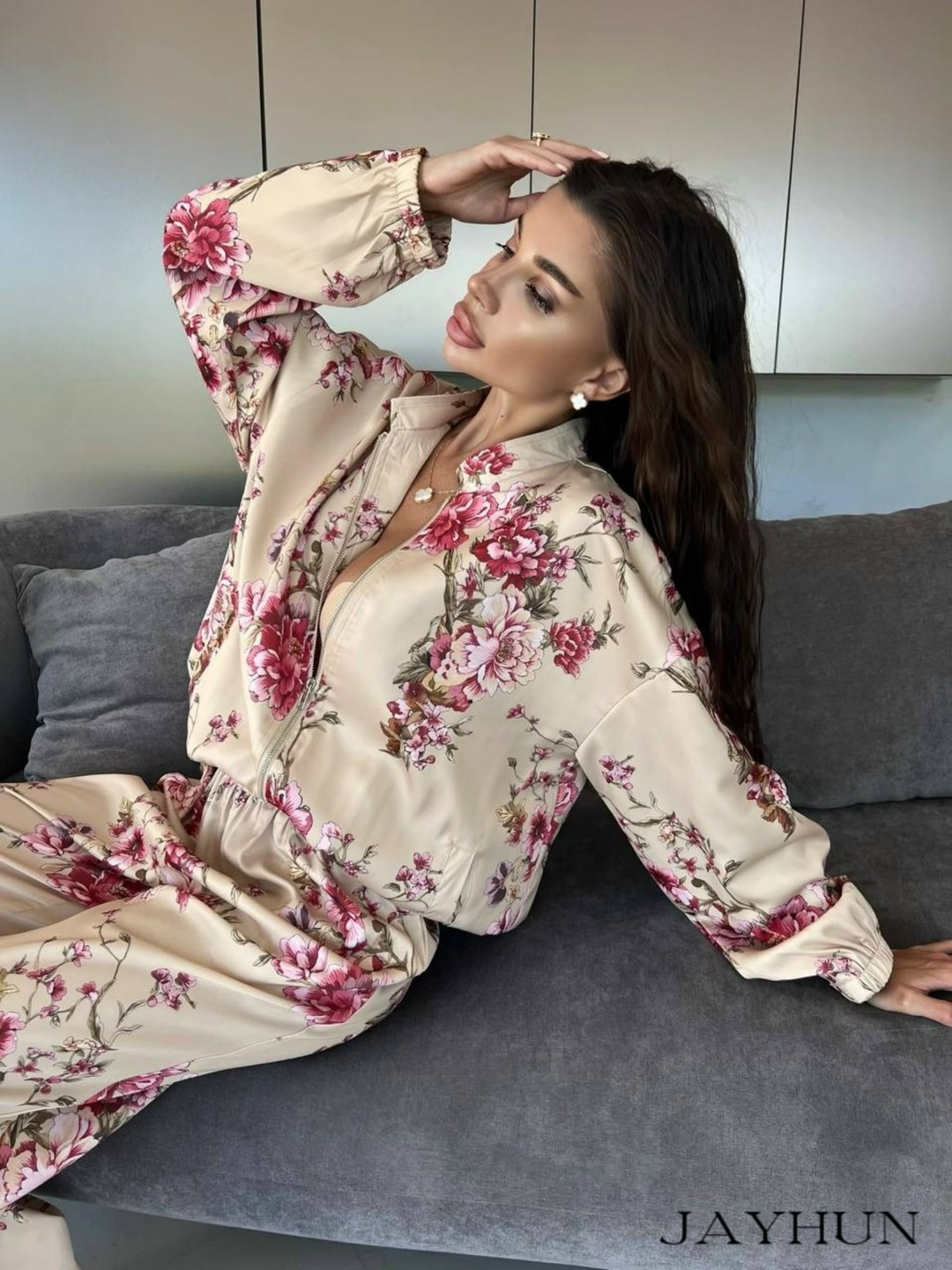 шелковый костюм в пижамном стиле trend.collection 232120803,шелковый костюм в пижамном стиле trend.collection,костюм в пижамном стиле,шелковый костюм в пижамном стиле,шелковый домашний костюм в пижамн