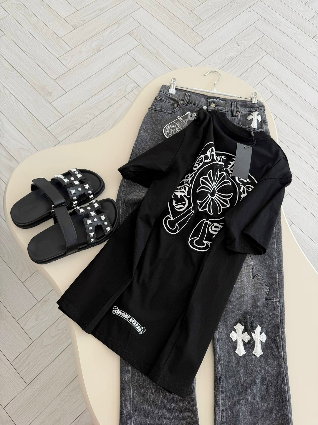 одежда в корейском стиле,джинсы с крестами мужские,джинсы chrome hearts,футболки женская