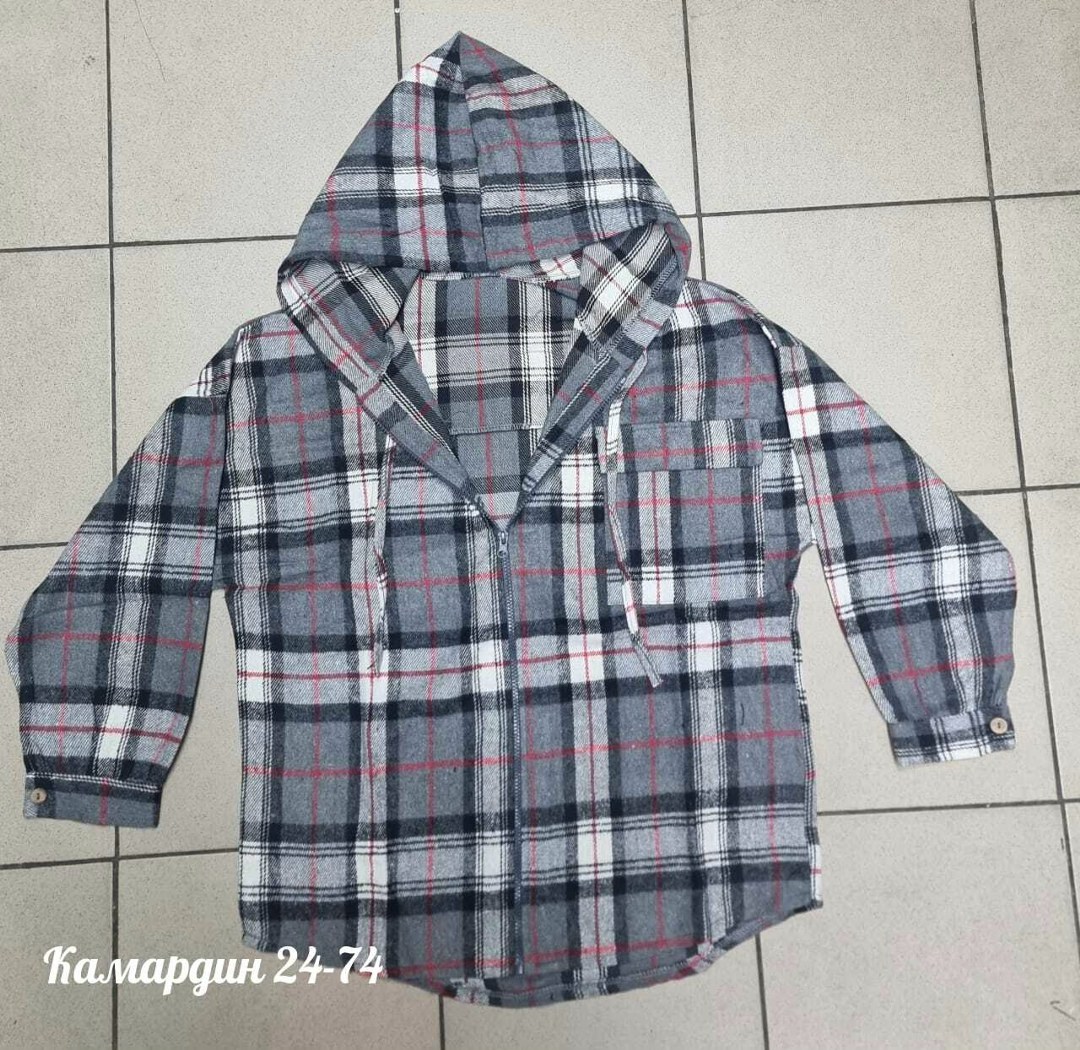 рубашка теплая,рубашка с капюшоном,клетчатая рубашка с капюшоном,клетчатая рубашка,рубашка для мальчиков