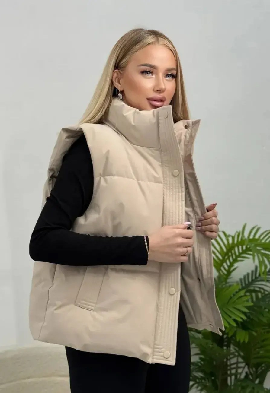 утепленный жилет женский beluxstar gilet-z656 бежевый l,утепленный жилет женский beluxstar gilet-z656 бежевый xl,жилетка женская,жилет из экокожи женский бежевый,женские жилеты