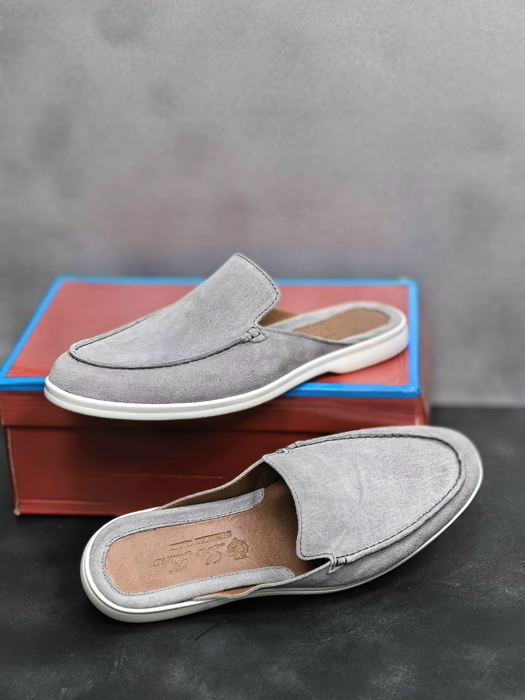 ,лоферы loro piana,мужские мюли,лоферы мужские loro piana,замшевые сланцы