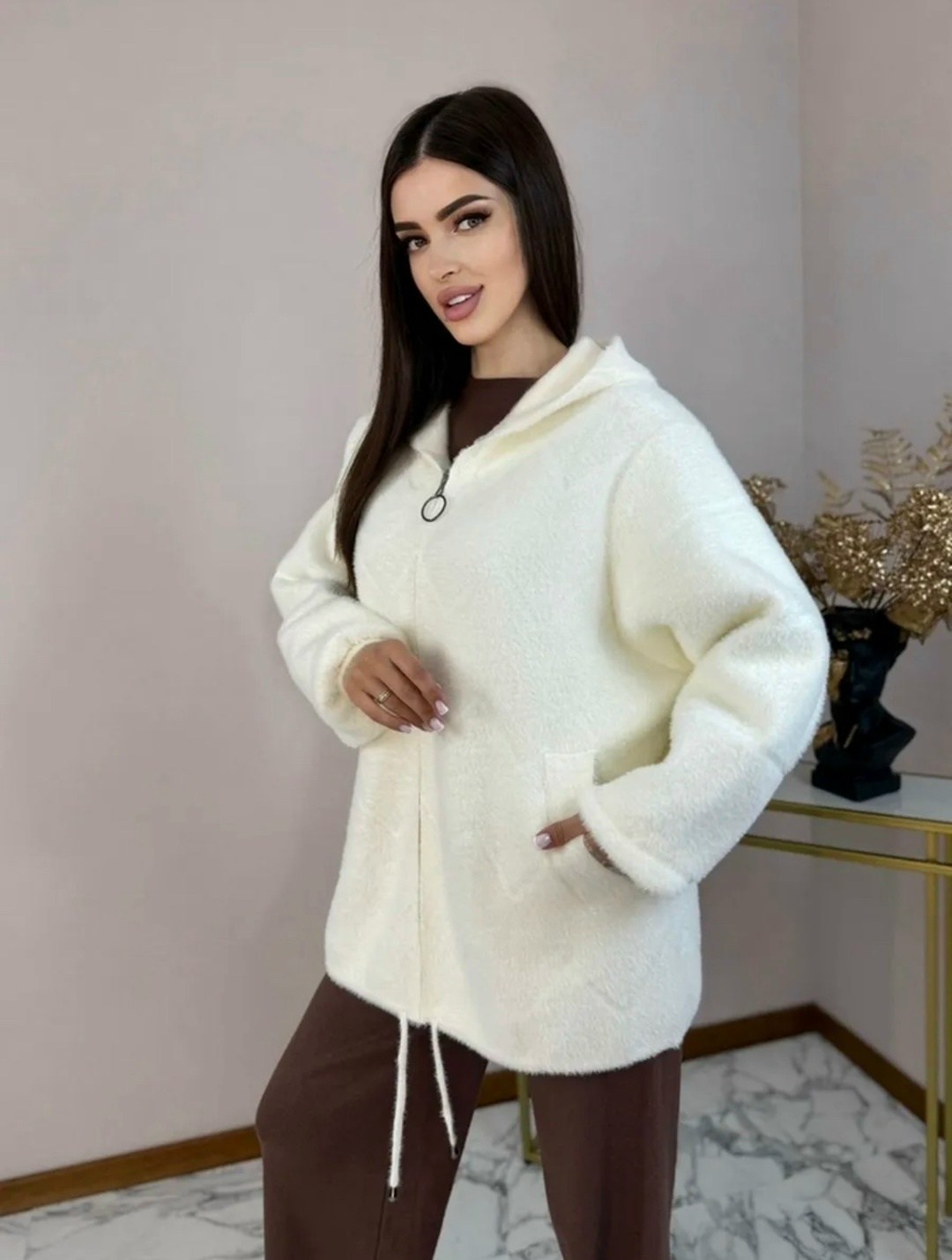 кофта альпака с капюшоном,кардиган - шубка пушистый альпака ангора большие размеры tommy nd цвет черный,кардиган альпака,кардиган - шубка полупальто пушистый альпака ангора n&d underwear цвет черный,к