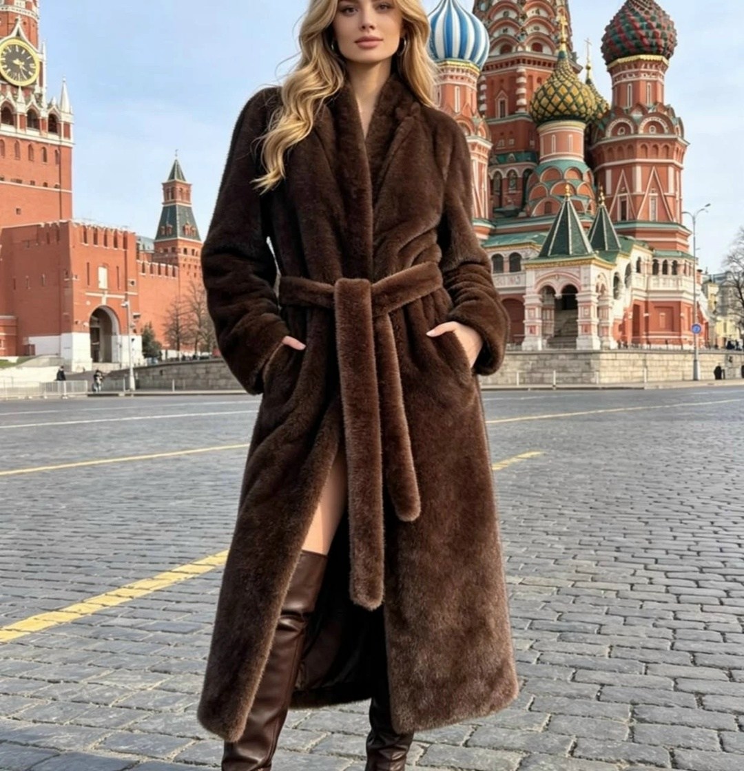 шуба искусственная,эко шуба искусственная под норку с поясом eliseeva dress 302413512,шуба искусственная женская,женская шуба,эко шуба