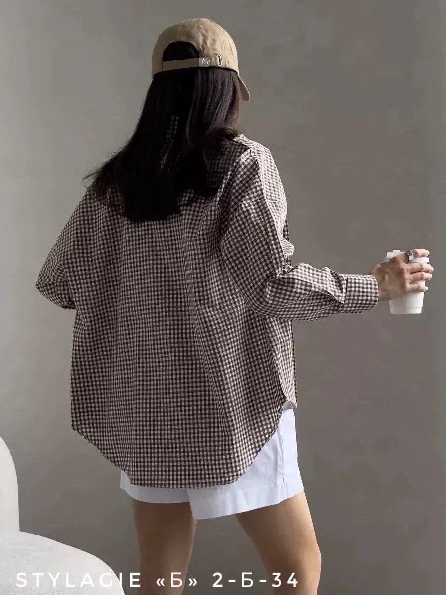 хлопковая рубашка в клетку cosmo brand,рубашка оверсайз летняя в клетку betrendy wear,стильная рубашка,хлопковая рубашка в клетку,рубашка оверсайз в клетку
