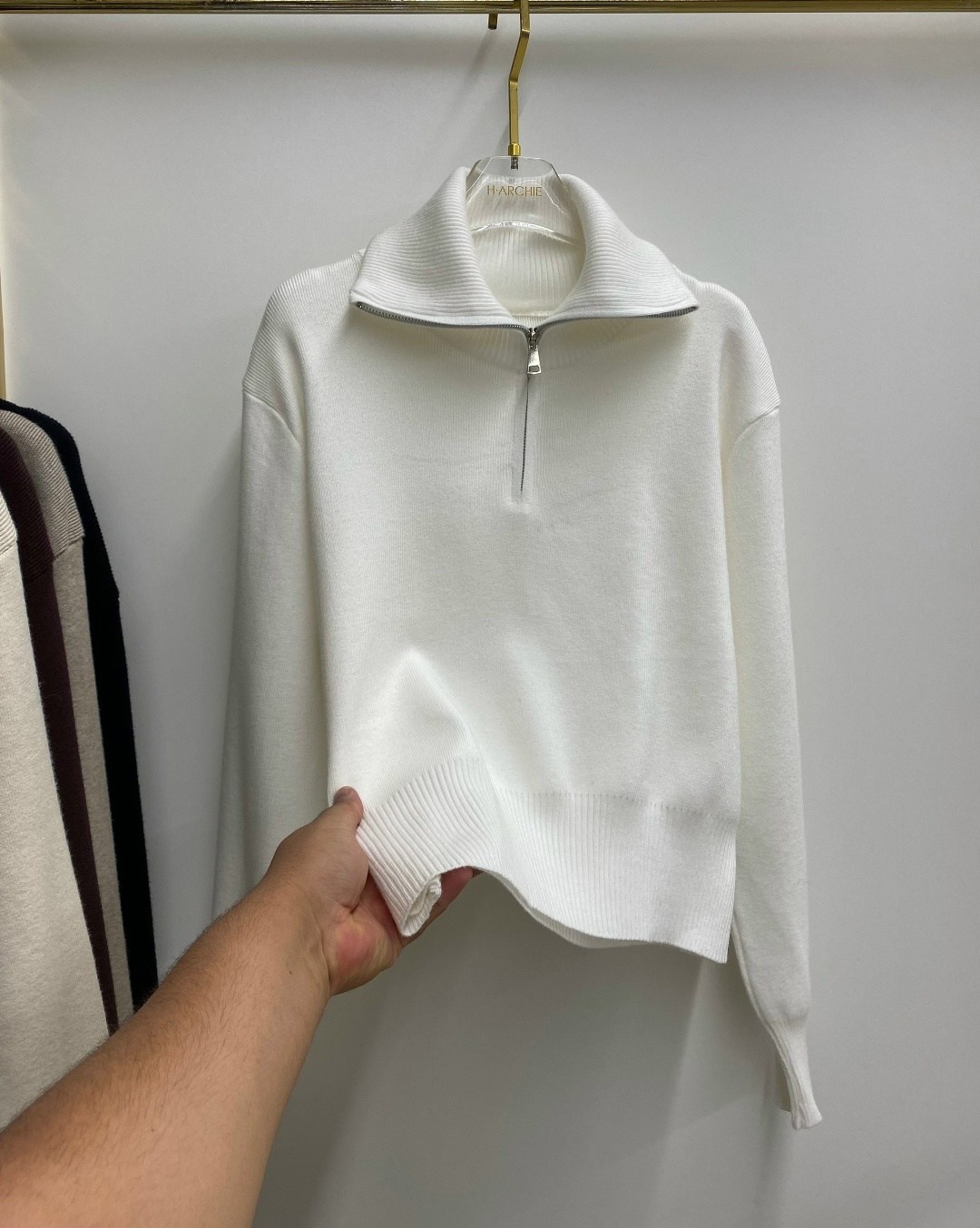свитер с горлом на молнии оверсайз kk fashion,свитер женский,свитер с замком,женская кофта,свитер оверсайз с горлом на молнии c&h style