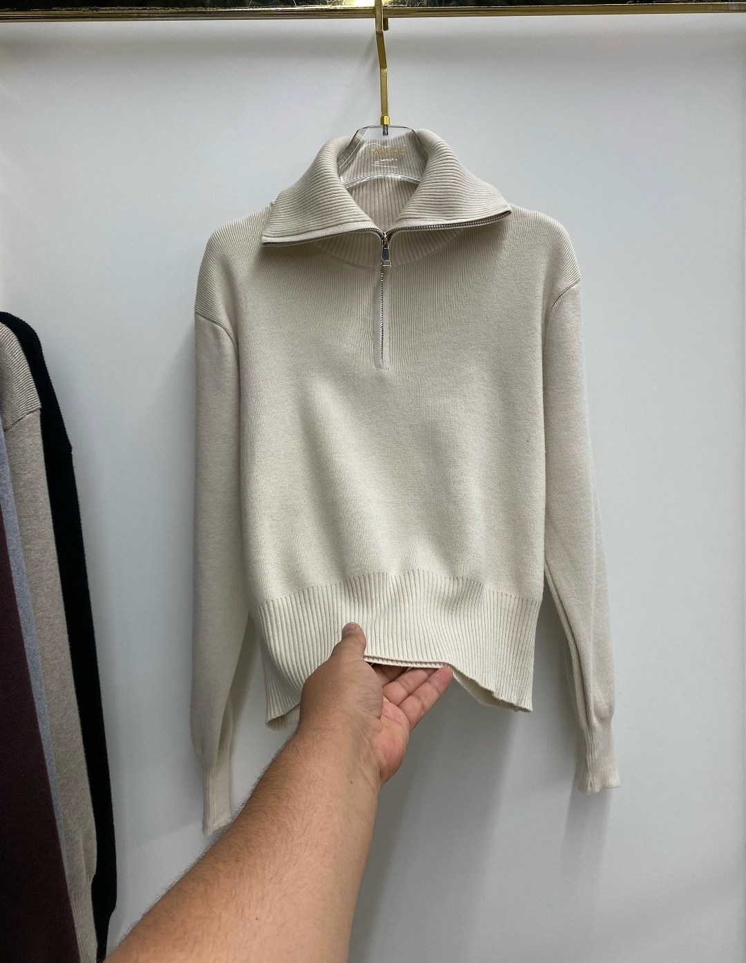 свитер с горлом на молнии оверсайз kk fashion,свитер женский,свитер с замком,женская кофта,свитер оверсайз с горлом на молнии c&h style