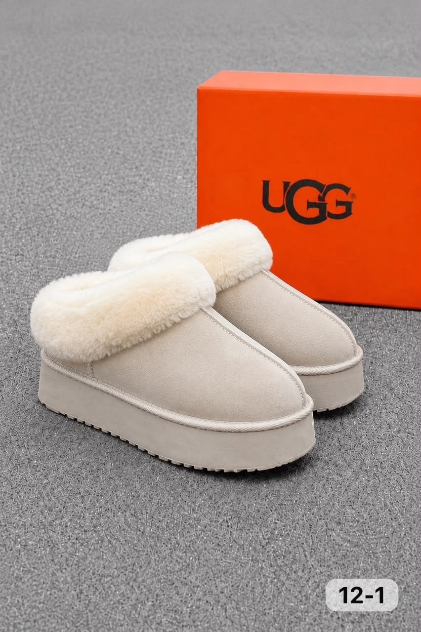 ,женские угги,угги женские ugg,ugg женские,бежевые тапочки на платформе с мехом