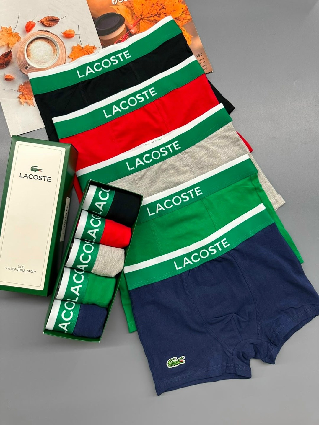 комплект трусов боксеры lacoste,набор трусов lacoste,набор мужских трусов lacoste,трусы lacoste,трусы мужские lacoste
