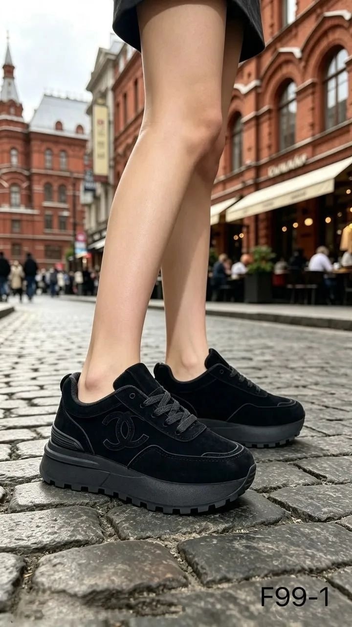 ,женские кроссовки,женские кроссовки chanel,черные женские кроссовки,массивные кроссовки