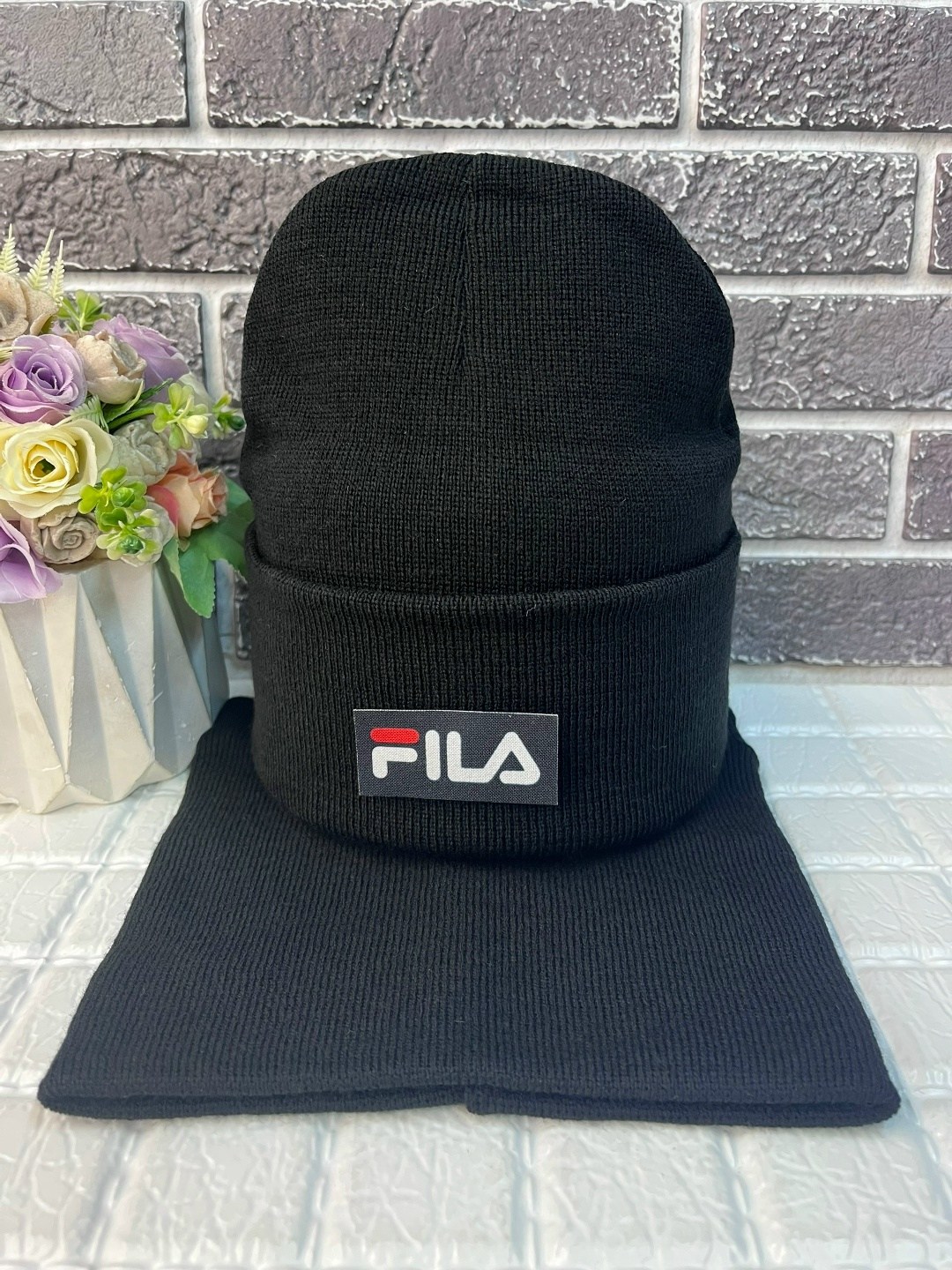 шапка fila мужская,шапка и снуд,шапка для женщин,комплект шапка со снудом на флисе,шапка со снудом мужская