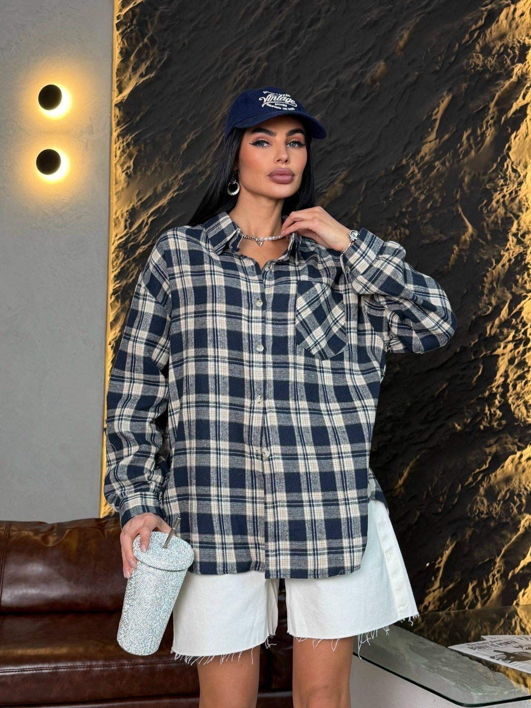 женская рубашка oversize в клетку,женская рубашка в клетку,рубашка в клетку оверсайз badishka,рубашка в клетку женская оверсайз,рубашка в клетку