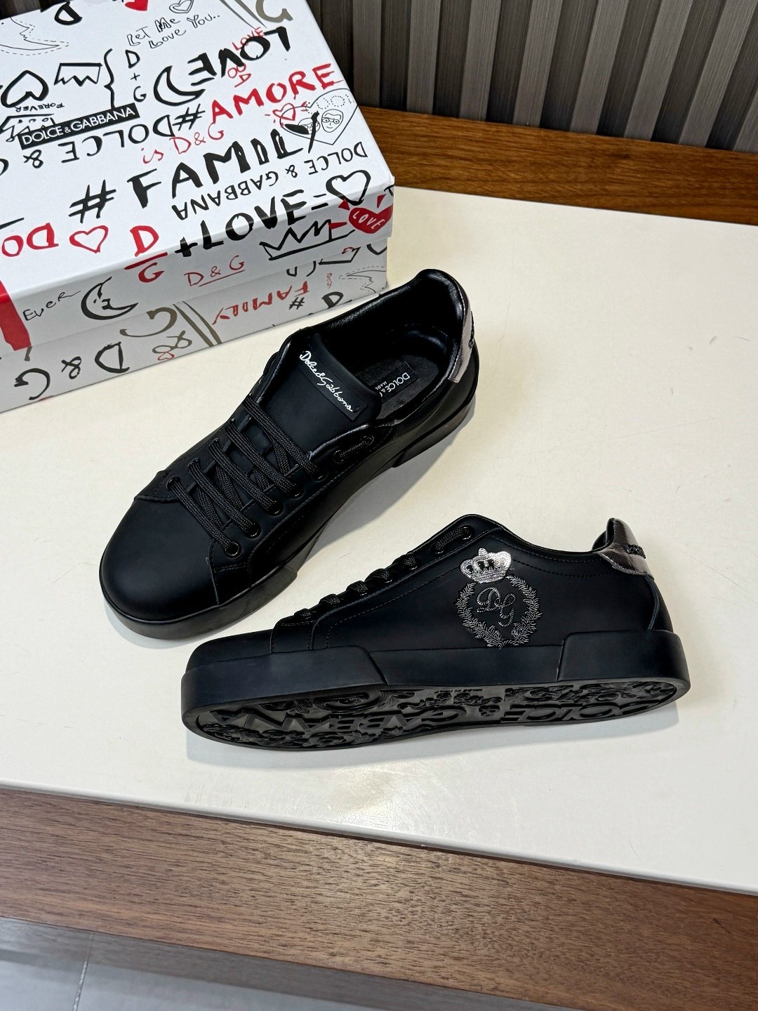 мужские кроссовки dolce & gabbana,кеды мужские dolce & gabbana,мужские брендовые кроссовки дольче габбана,dolce & gabbana кожаные кроссовки чёрного цвета portofino,кеды dolce&gabbana
