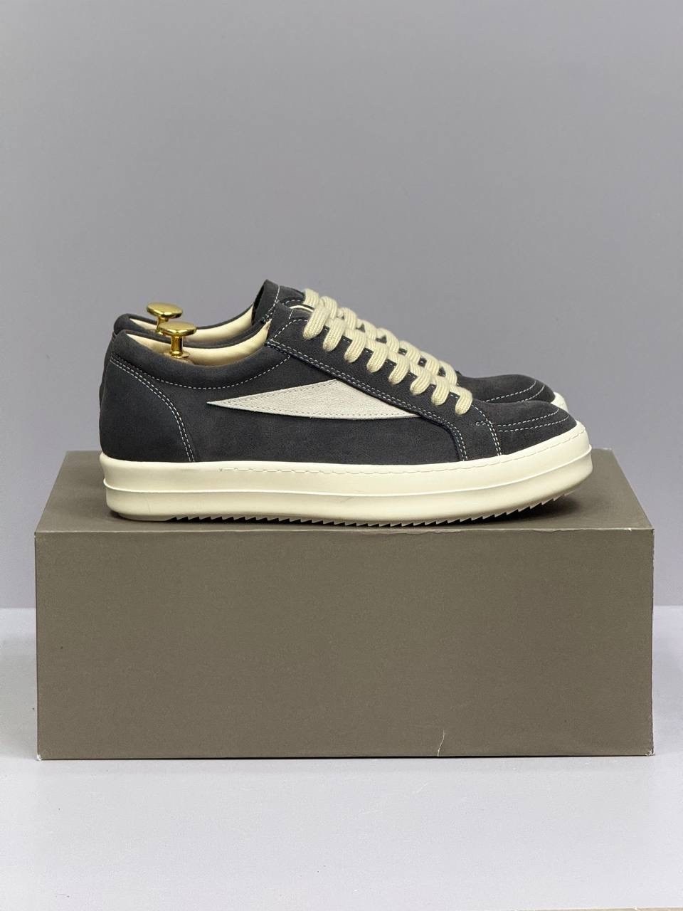 кроссовки rick owens rick owens,,кроссовки rick owens,мужские кеды rick owens на толстой подошве серый,кеды мужские