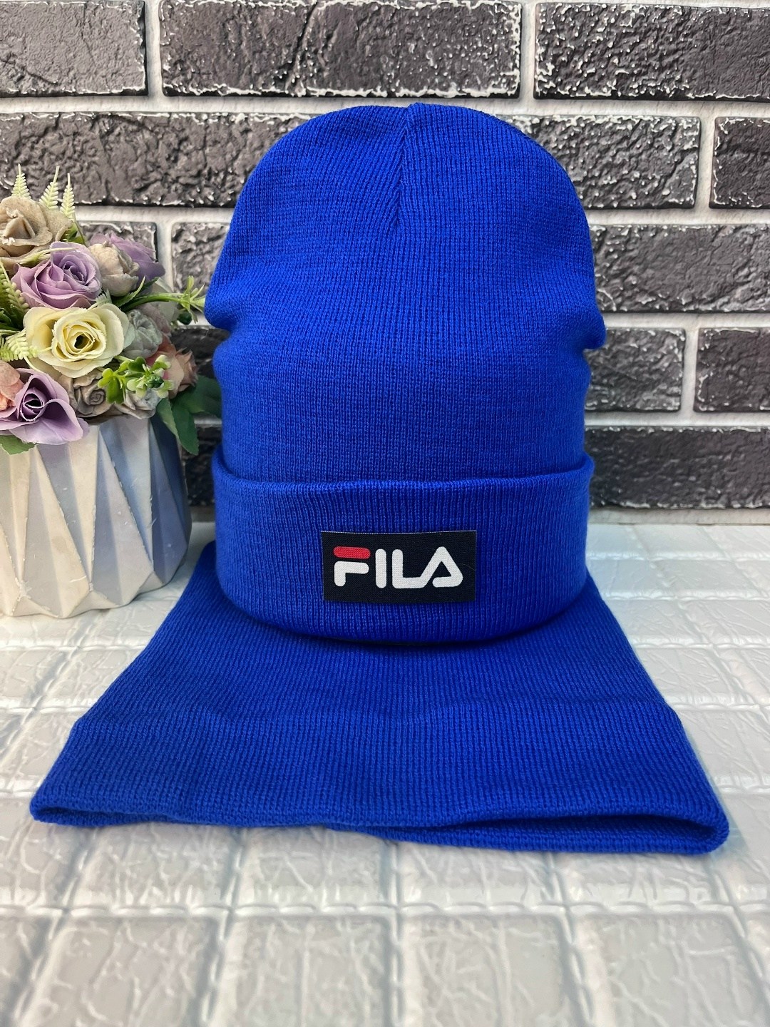шапка fila мужская,шапка и снуд,шапка для женщин,комплект шапка со снудом на флисе,шапка со снудом мужская