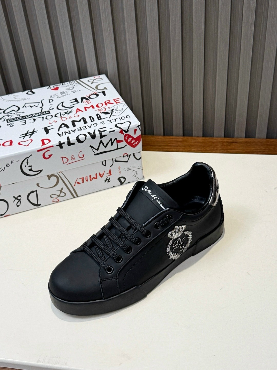 мужские кроссовки dolce & gabbana,кеды мужские dolce & gabbana,мужские брендовые кроссовки дольче габбана,dolce & gabbana кожаные кроссовки чёрного цвета portofino,кеды dolce&gabbana