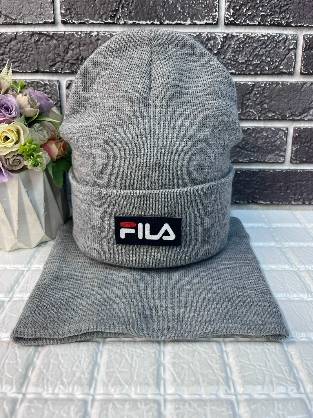 шапка fila мужская,шапка и снуд,шапка для женщин,комплект шапка со снудом на флисе,шапка со снудом мужская
