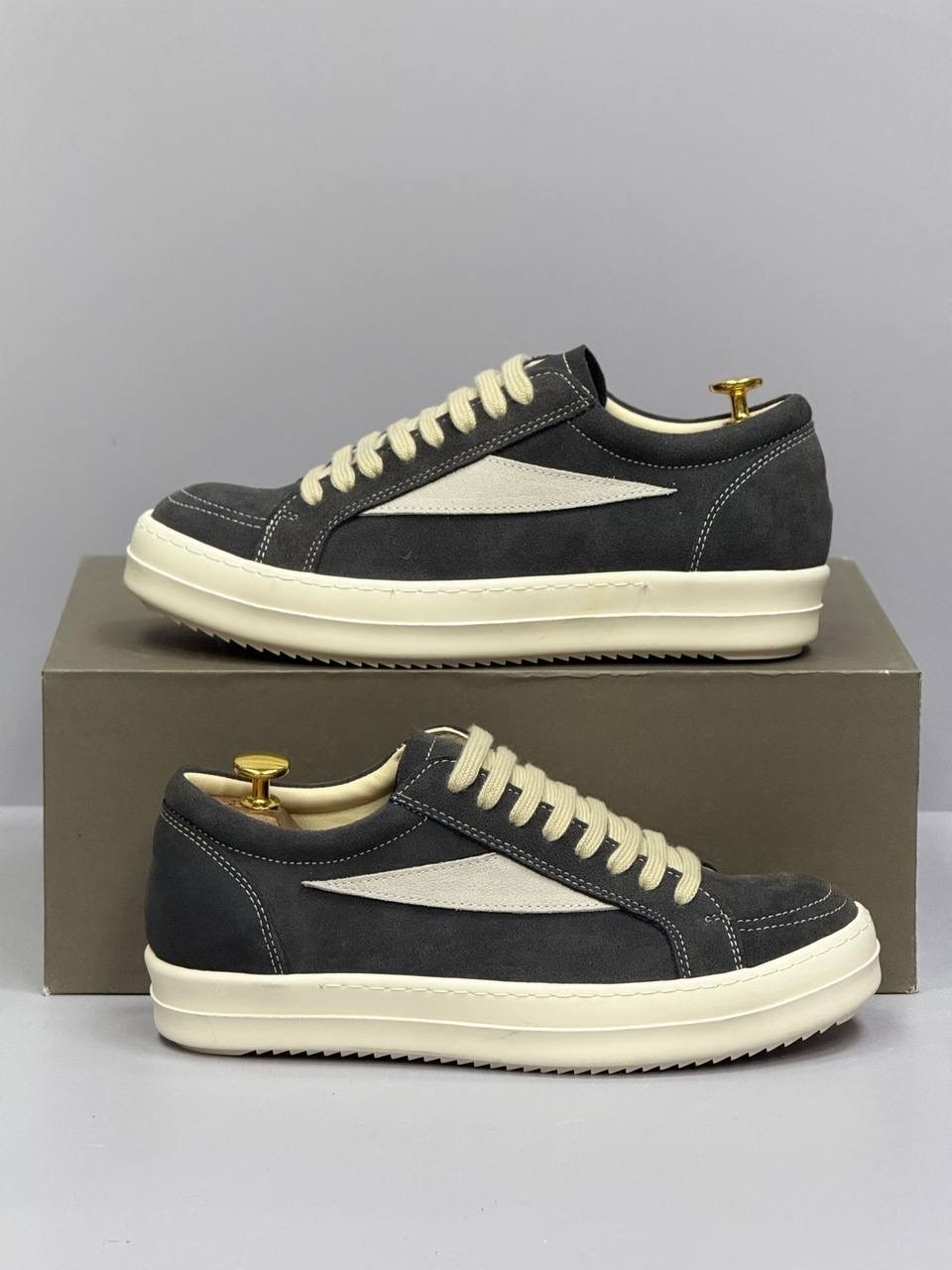 кроссовки rick owens rick owens,,кроссовки rick owens,мужские кеды rick owens на толстой подошве серый,кеды мужские