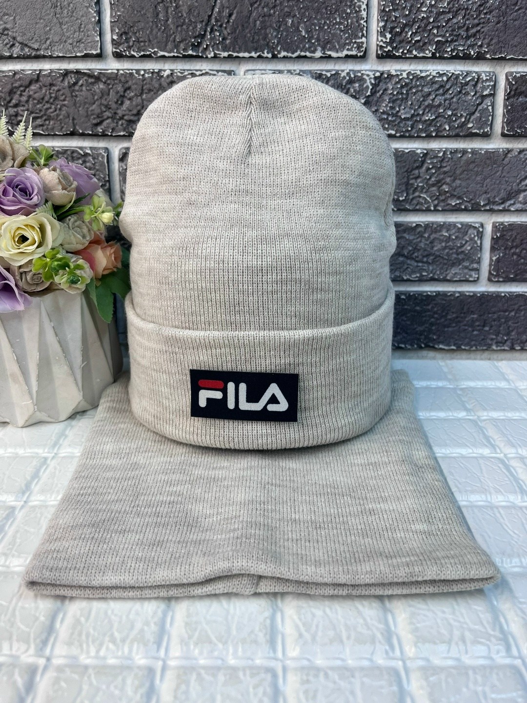 шапка fila мужская,шапка и снуд,шапка для женщин,комплект шапка со снудом на флисе,шапка со снудом мужская