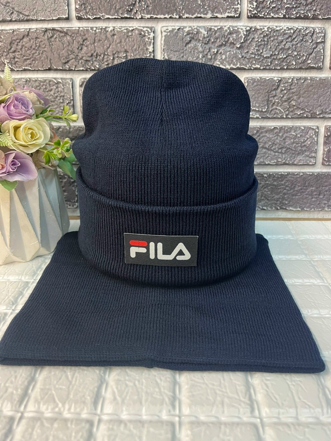 шапка fila мужская,шапка и снуд,шапка для женщин,комплект шапка со снудом на флисе,шапка со снудом мужская