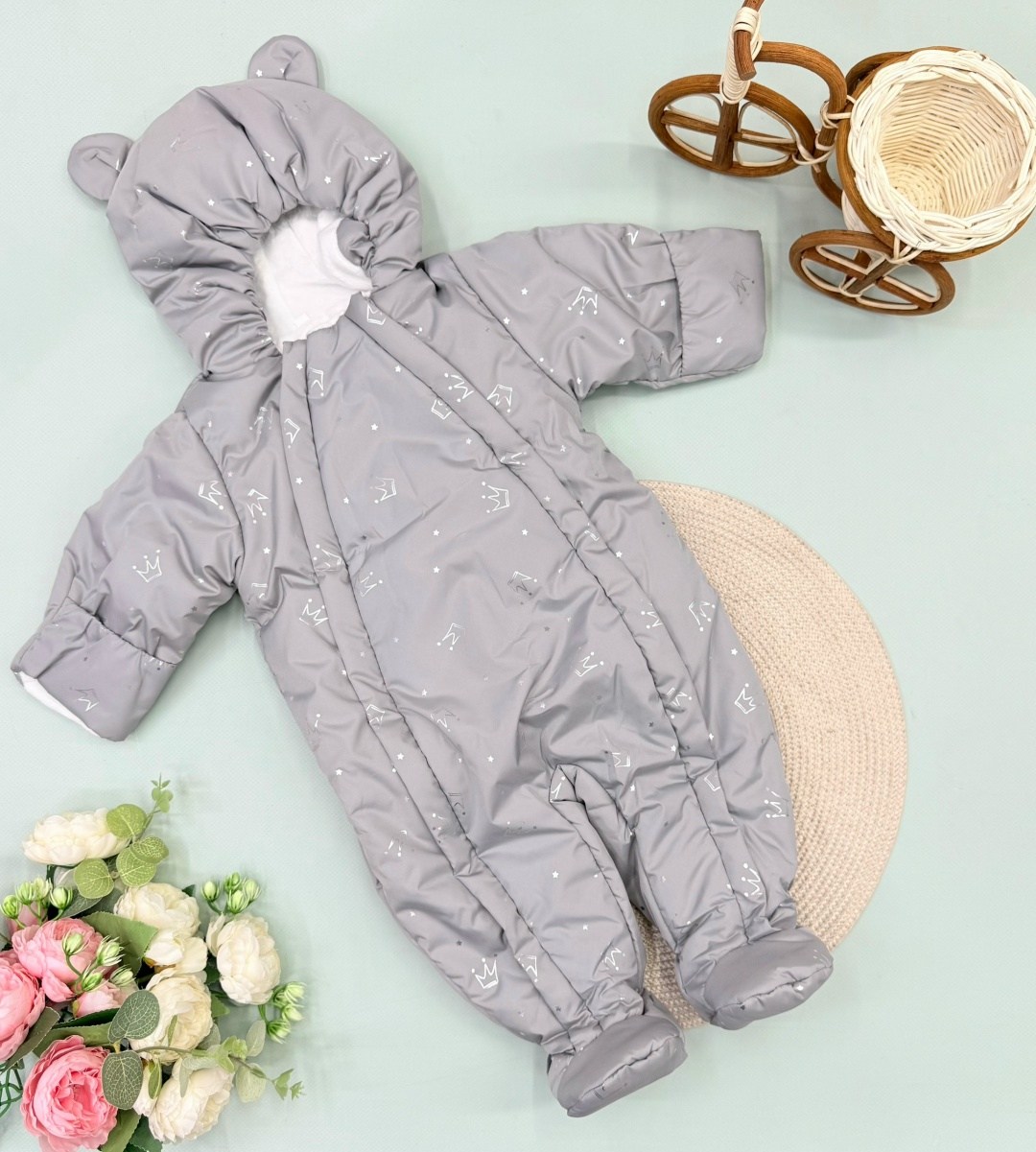 утепленный комбинезон для новорожденных jolikids,комбинезон на синтепоне,демисезонный комбинезон для малыша,комбинезон новорожденному,демисезонный комбинезон
