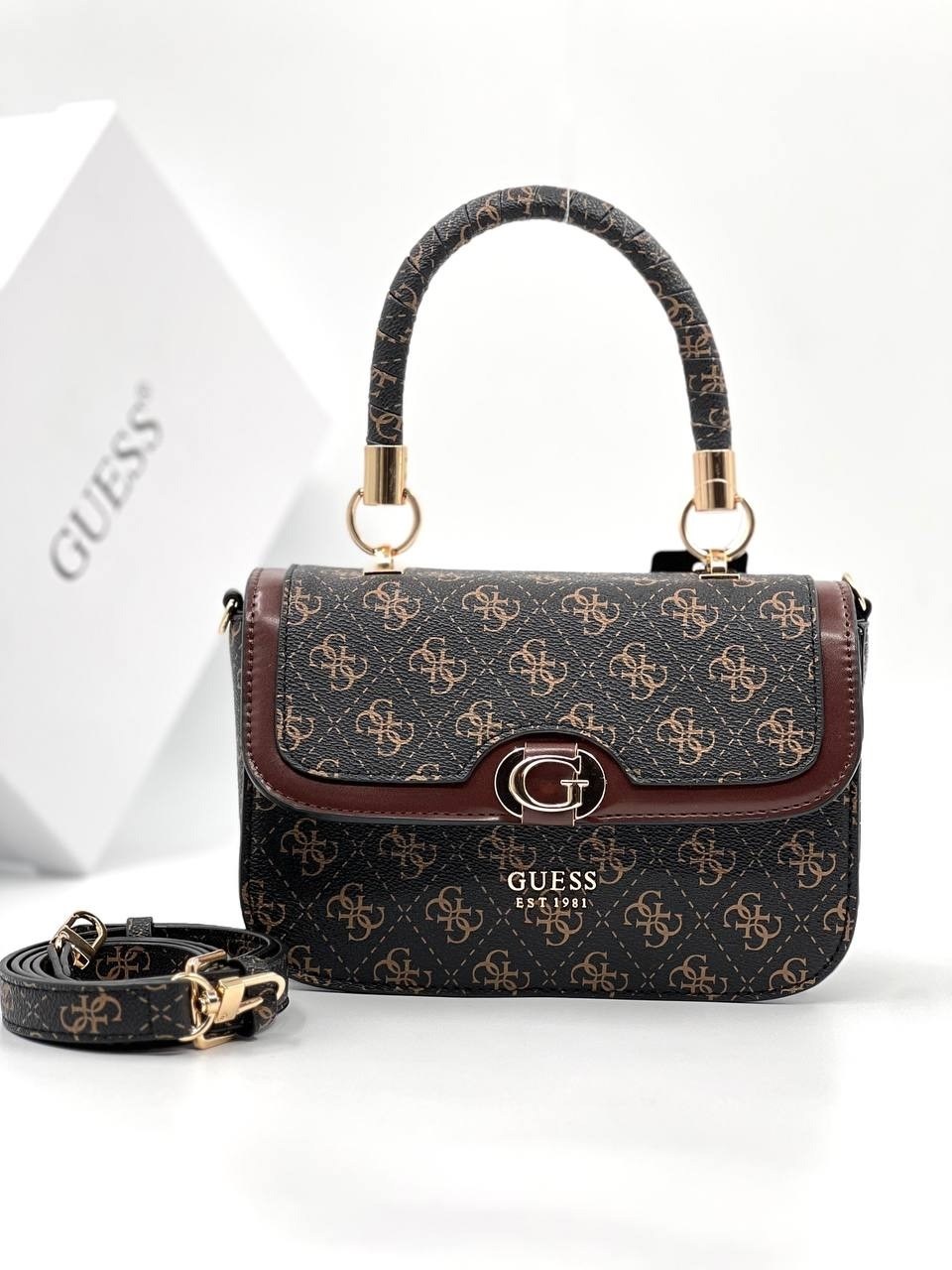 guess сумка,сумка женская guess,сумка женская guess hwqb8654210 темно-коричневый,guess сумка на плечо,сумка женская через плечо guess