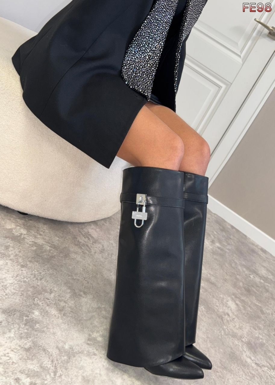 сапоги givenchy,сапоги живанши шаркс,сапоги живанши,женские сапоги givenchy кожаные черные,сапоги трубы на каблуке