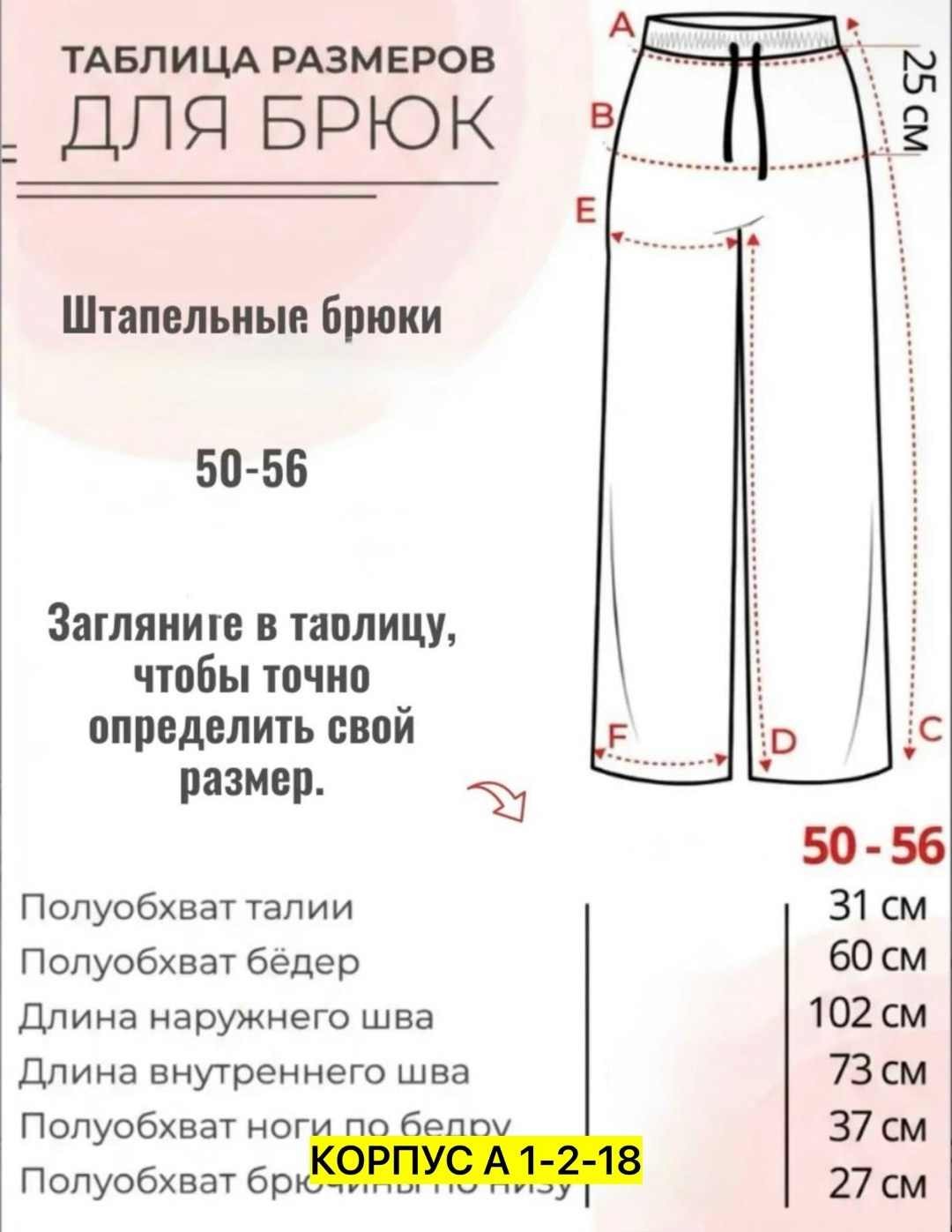 длина внутреннего шва,длина брюк,женский брюки,выкройка брюк,длина брюк по внутреннему шву
