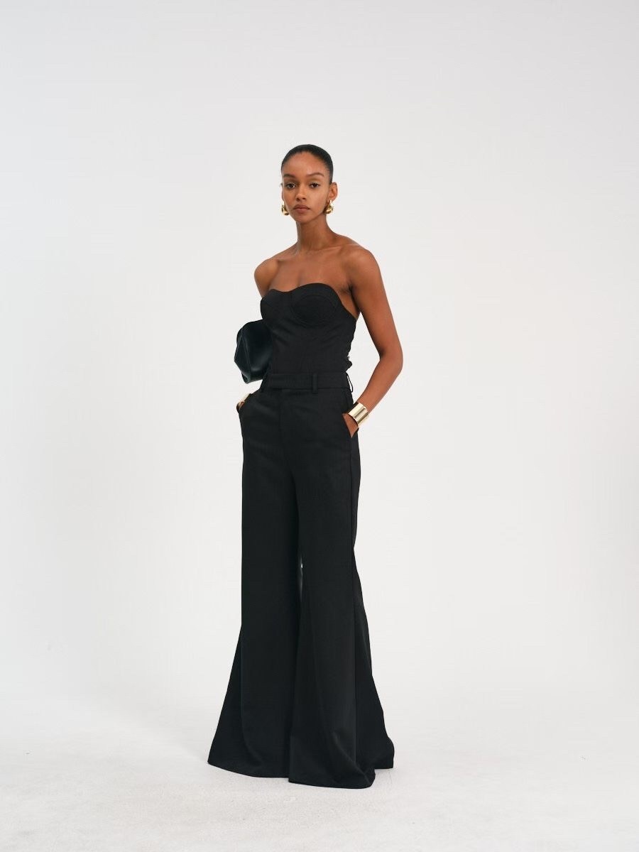 брюки object sigrid dress черный,широкие брюки,брюки черные,брюки клеш,брюки палаццо