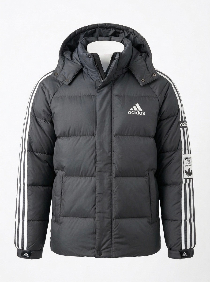 пуховик adidas,мужской пуховик adidas,куртка adidas зимняя черная мужская 3 stripes,мужской пуховик adidas originals черно-белый,куртка мужская adidas