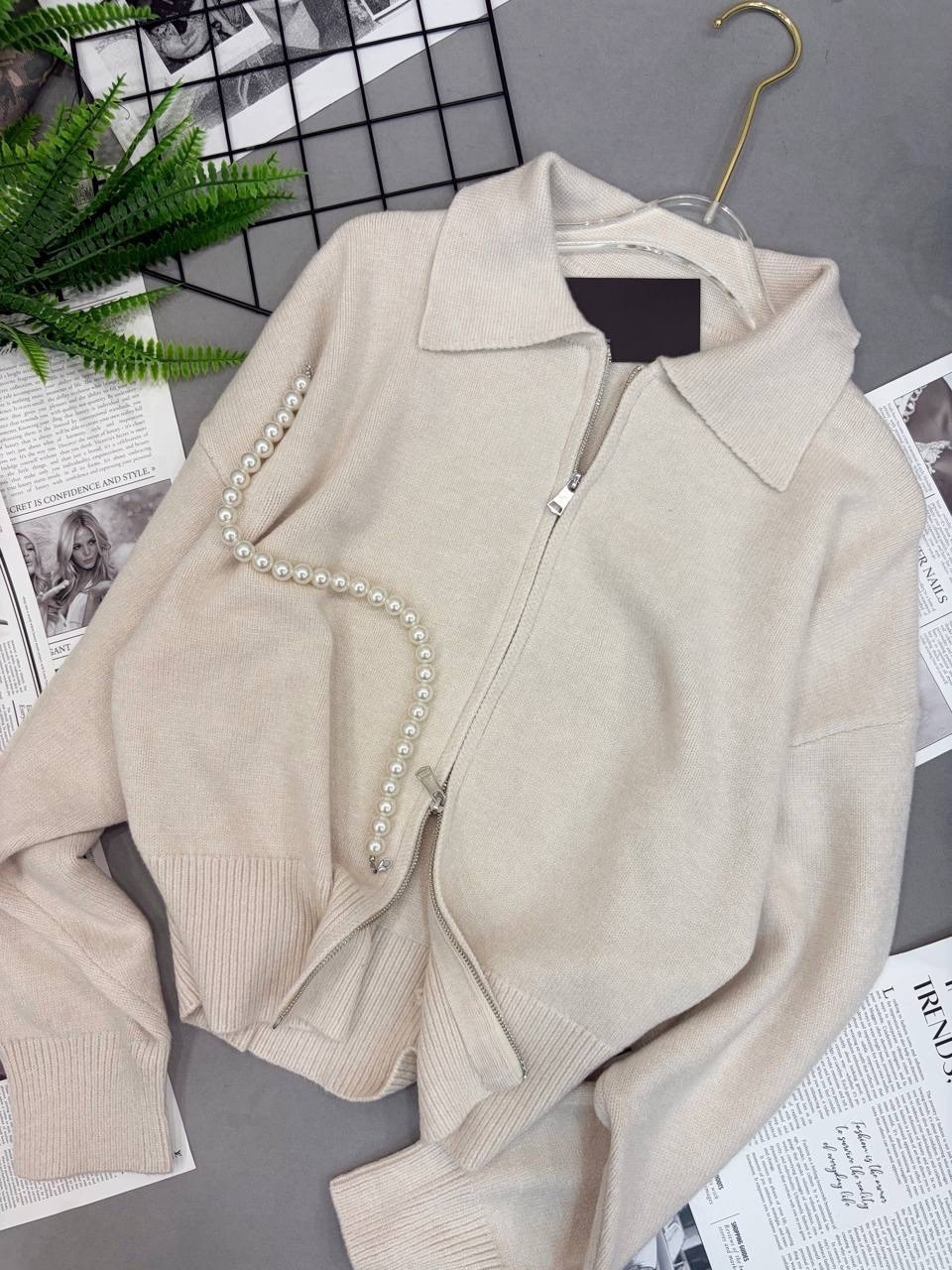 трендовый джемпер на молнии dina style,кофта женская,кофта,свитер вязаный трикотажный с молнией c горлом,кофта кашемир