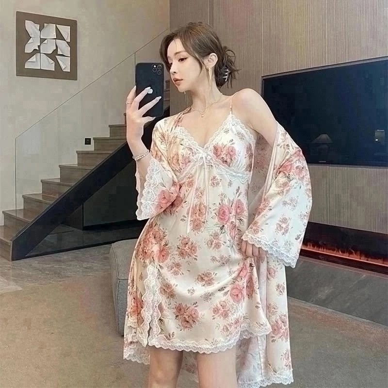 пеньюар женский,женская ночная рубашка,ночная рубашка,комплект пижама,пеньюар