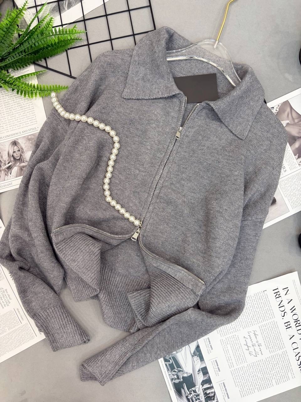 трендовый джемпер на молнии dina style,кофта женская,кофта,свитер вязаный трикотажный с молнией c горлом,кофта кашемир