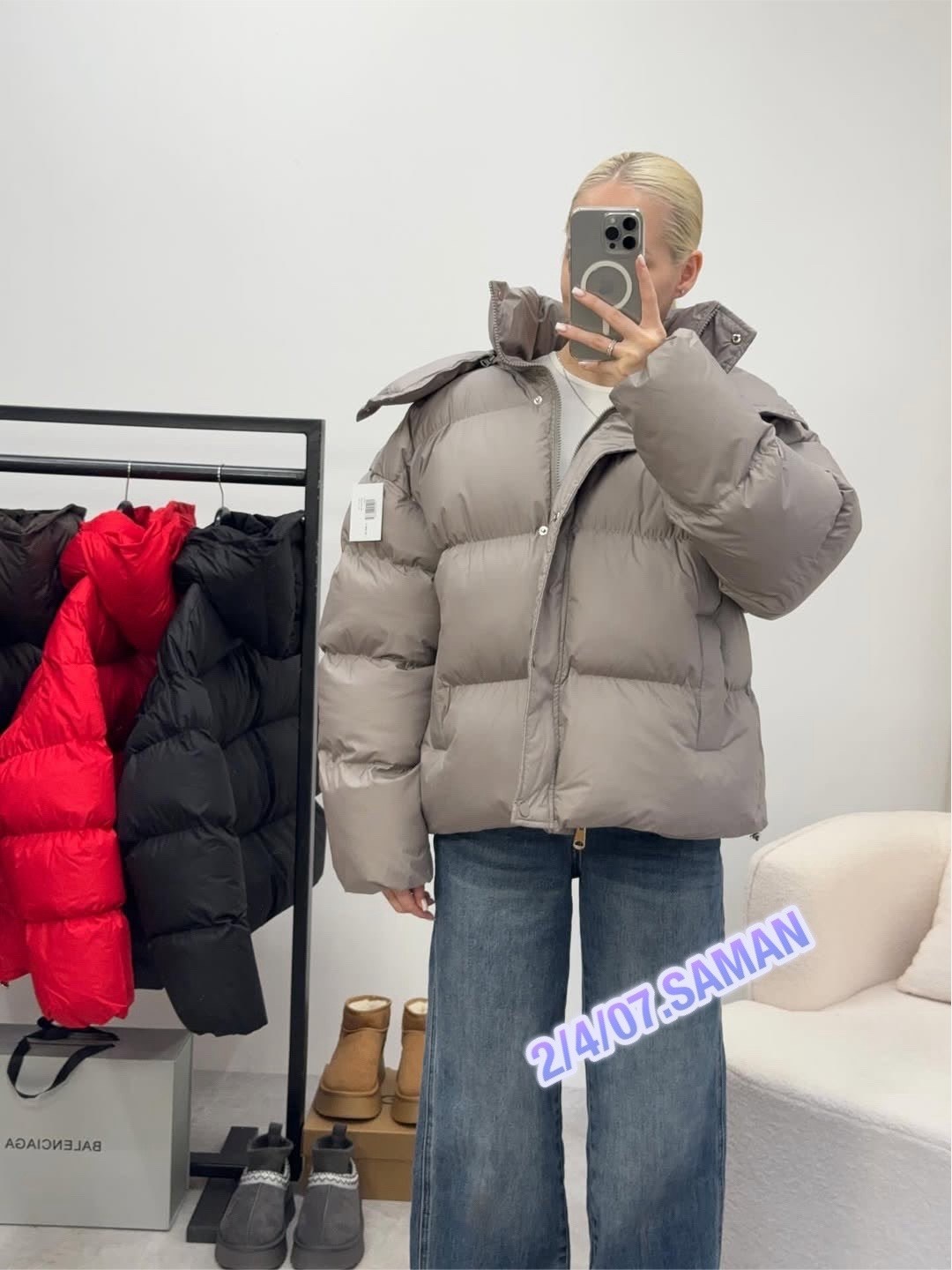 куртка пуховик,стильные пуховики,пуховик дутый оверсайз balenciaga style,куртка зимняя женская,пуховик