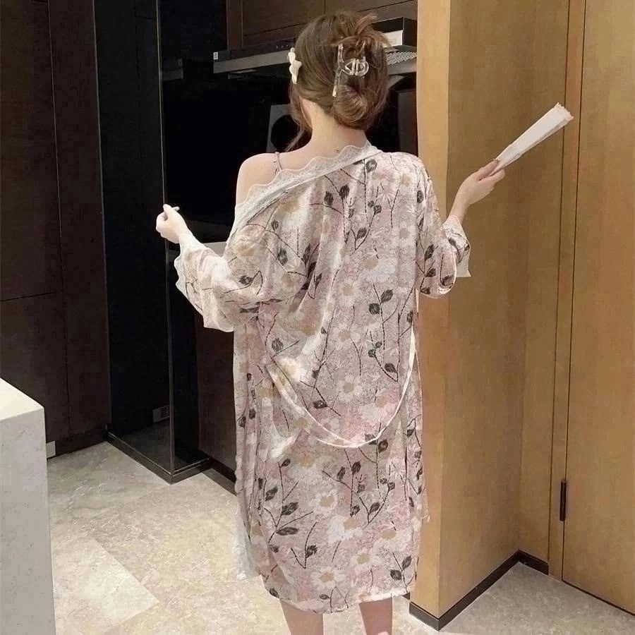 пеньюар женский,женская ночная рубашка,ночная рубашка,комплект пижама,пеньюар