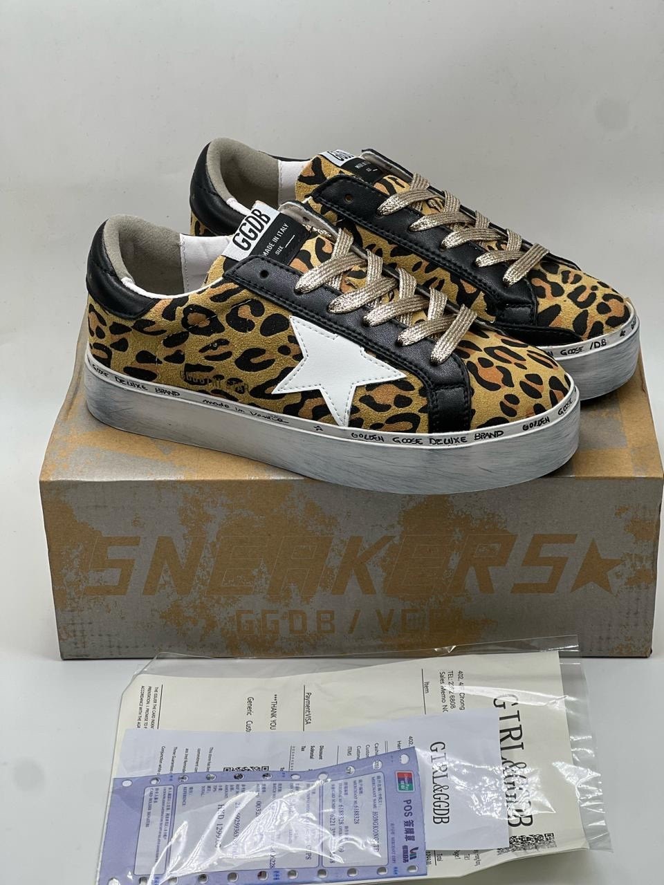 ,кеды golden goose,кроссовки golden goose,кеды golden goose с леопардовым принтом,женская
