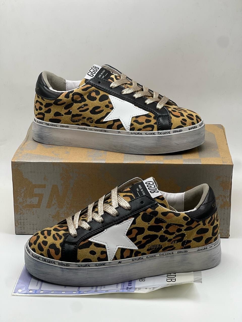 ,кеды golden goose,кроссовки golden goose,кеды golden goose с леопардовым принтом,женская