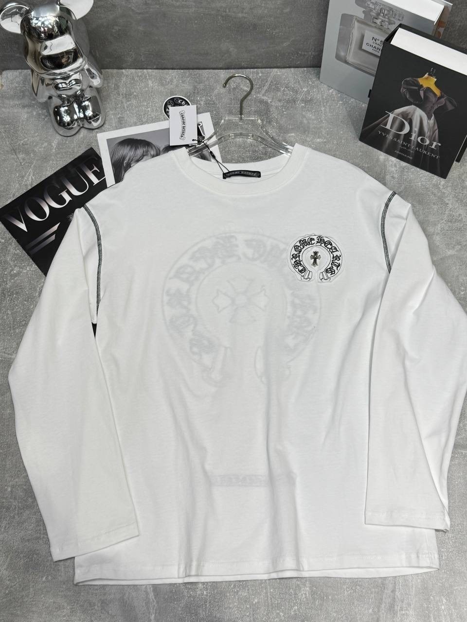 chrome hearts лонгслив,свитшот мужская,лонгслив белый,белая кофта мужская,мужской футболки