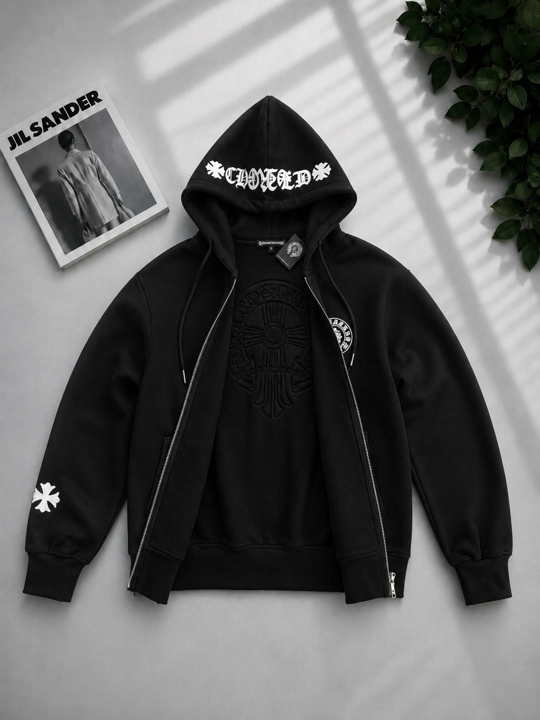 толстовка с замком и капюшоном chrome hearts,толстовка,толстовка с капюшоном,толстовка мужской,зип худи кофта chrome hearts серая