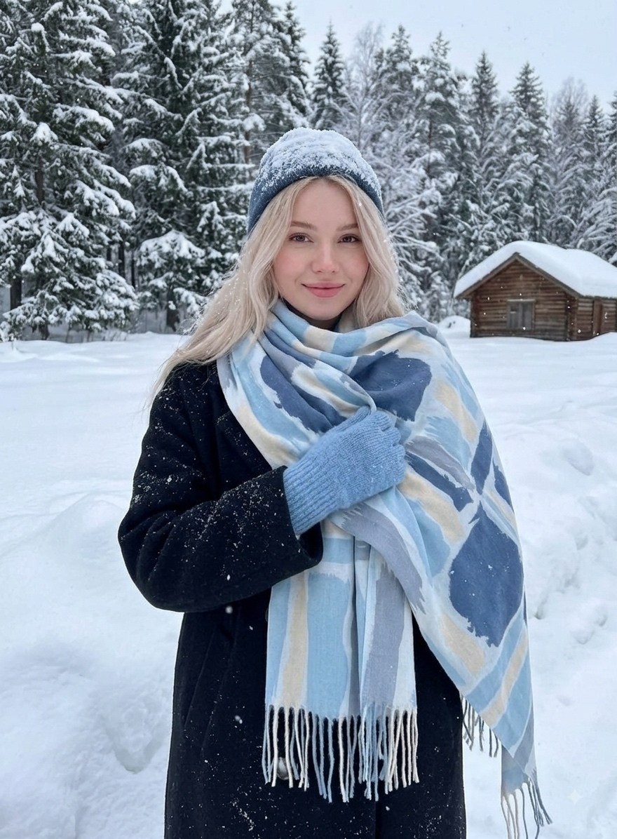 девушка,алмазова юлия борисовна,шарф зимний палантин теплый,шарф зимний теплый,шарф женские