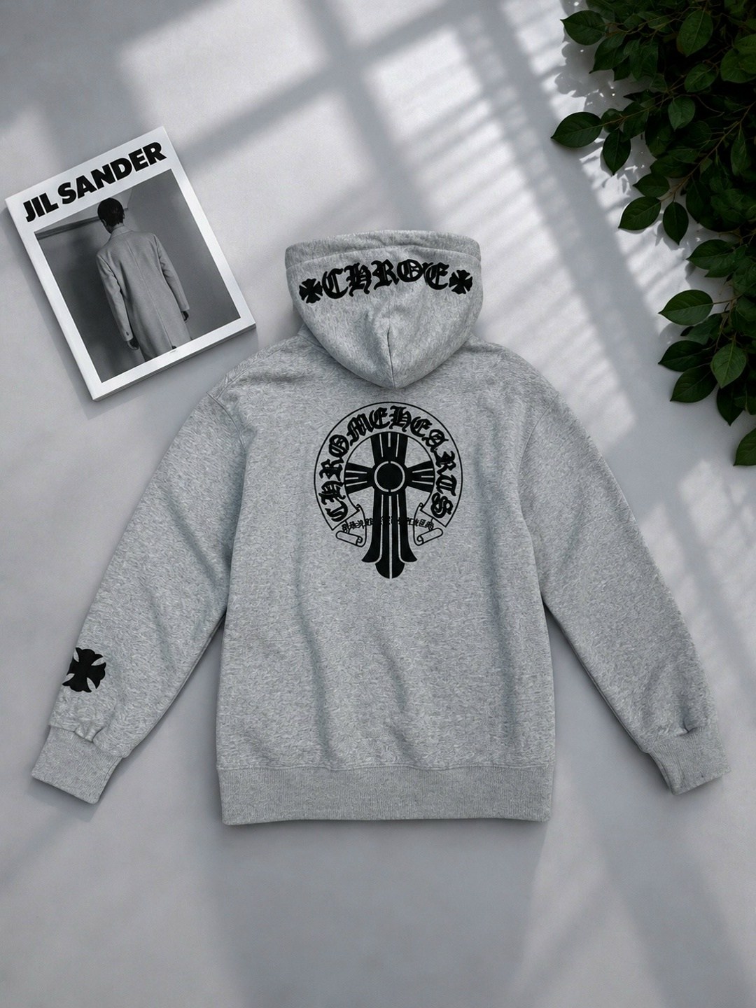 толстовка с замком и капюшоном chrome hearts,толстовка,толстовка с капюшоном,толстовка мужской,зип худи кофта chrome hearts серая