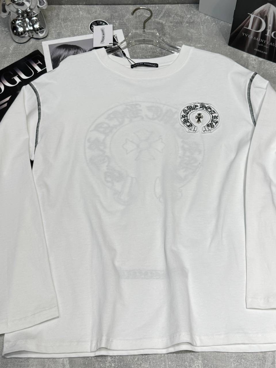 chrome hearts лонгслив,свитшот мужская,лонгслив белый,белая кофта мужская,мужской футболки