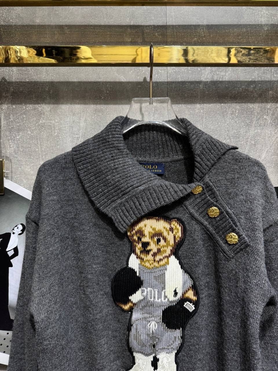 джемпер polo ralph lauren,свитер ralph lauren,свитер с мишкой,свитер с вышивкой,вязаные свитера