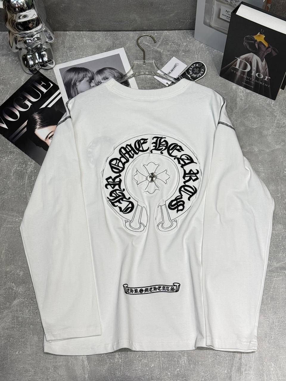 chrome hearts лонгслив,свитшот мужская,лонгслив белый,белая кофта мужская,мужской футболки