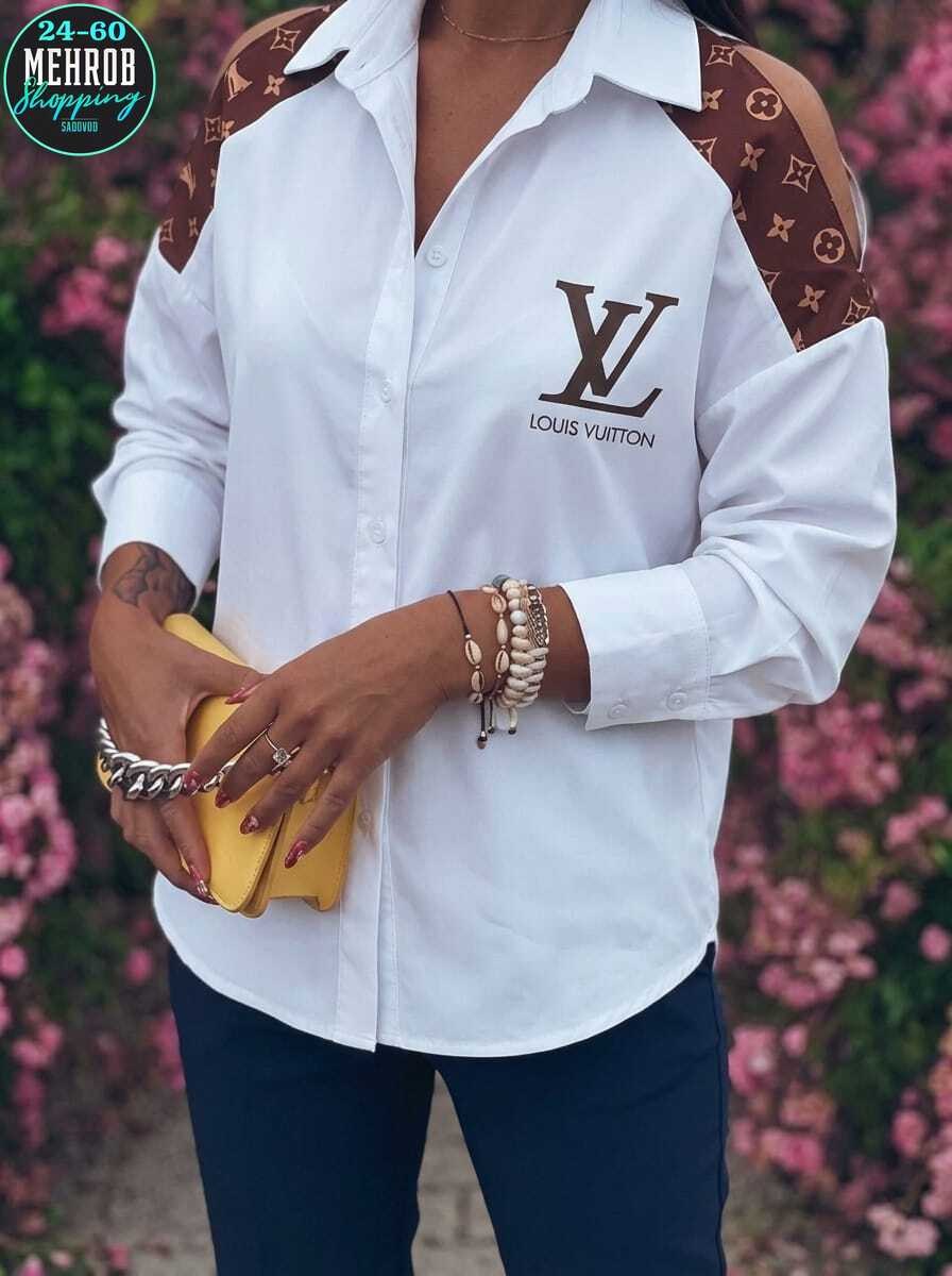 рубашка louis vuitton,рубашка женская,рубашка модная,стильная рубашка,рубашка луи виттон белая