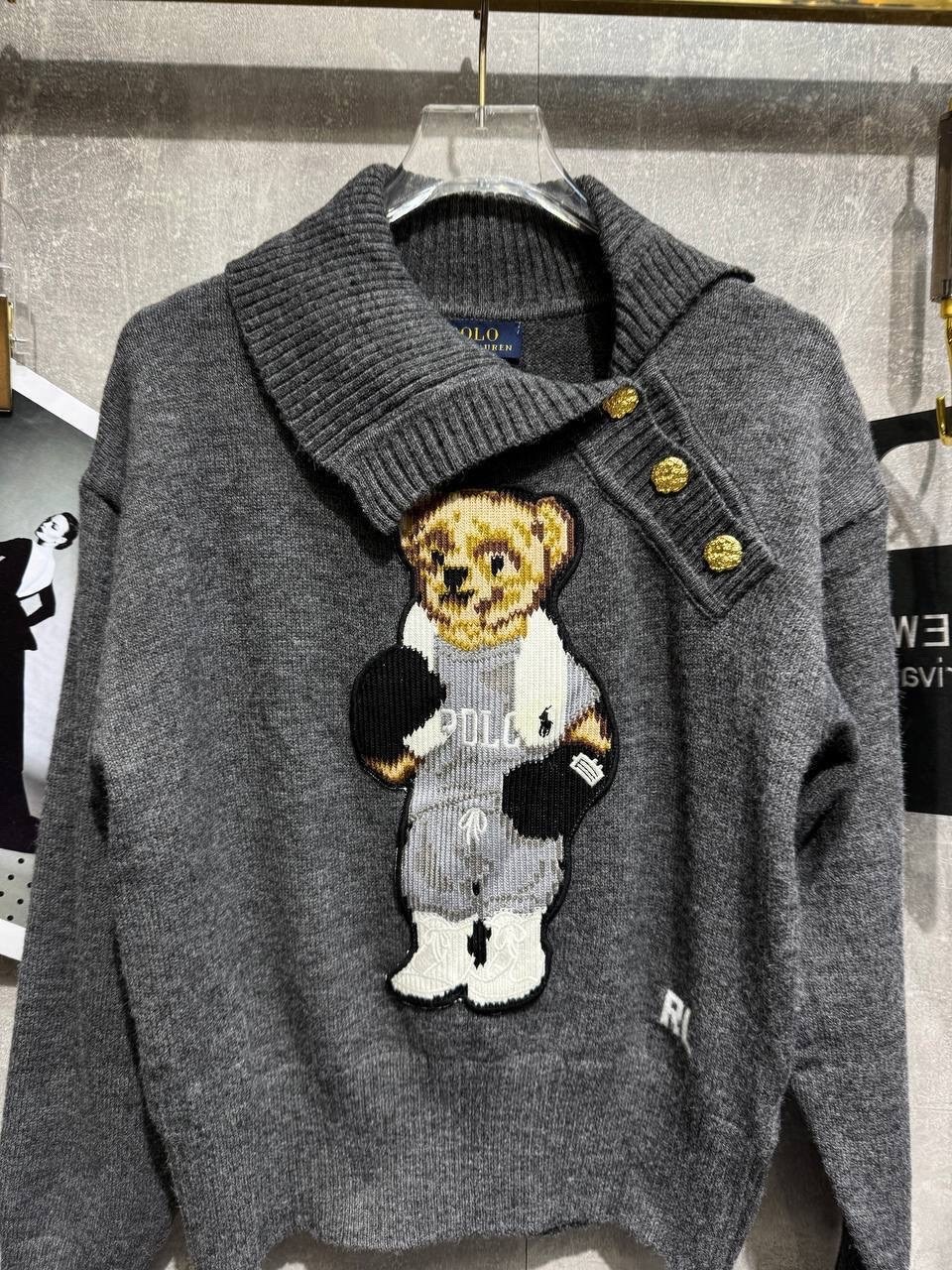 джемпер polo ralph lauren,свитер ralph lauren,свитер с мишкой,свитер с вышивкой,вязаные свитера