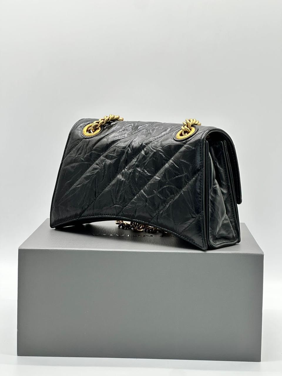 стеганая сумка balenciaga crush черный,сумка balenciaga,balenciaga сумка на плечо,баленсиага краш сумка,сумка женская balenciaga