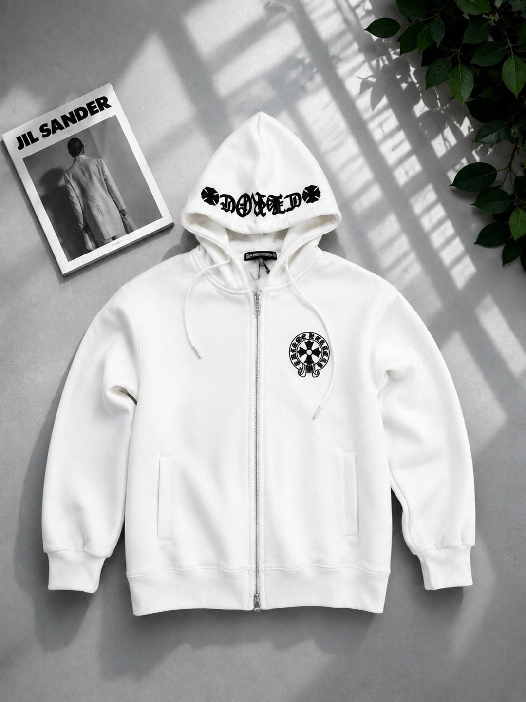 толстовка с замком и капюшоном chrome hearts,толстовка,толстовка с капюшоном,толстовка мужской,зип худи кофта chrome hearts серая