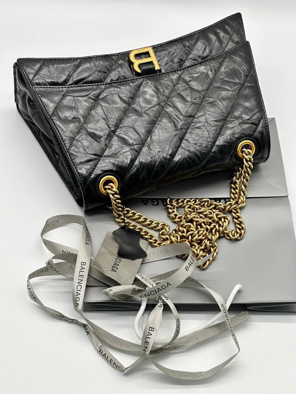 стеганая сумка balenciaga crush черный,сумка balenciaga,balenciaga сумка на плечо,баленсиага краш сумка,сумка женская balenciaga