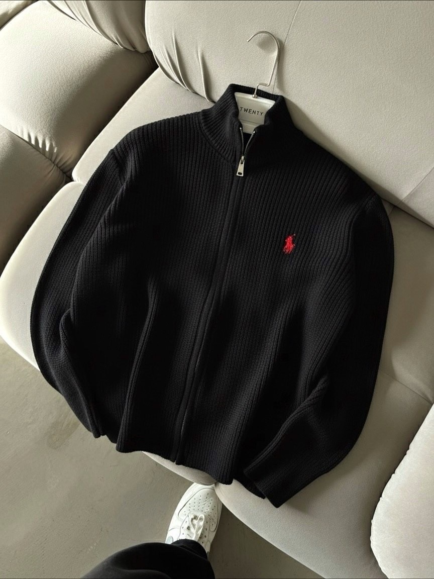 polo ralph lauren вязаный кардиган-свитер на молнии,кардиган polo ralph lauren,polo ralph lauren кардиган на молнии черный,мужской кардиган,мужская кофта