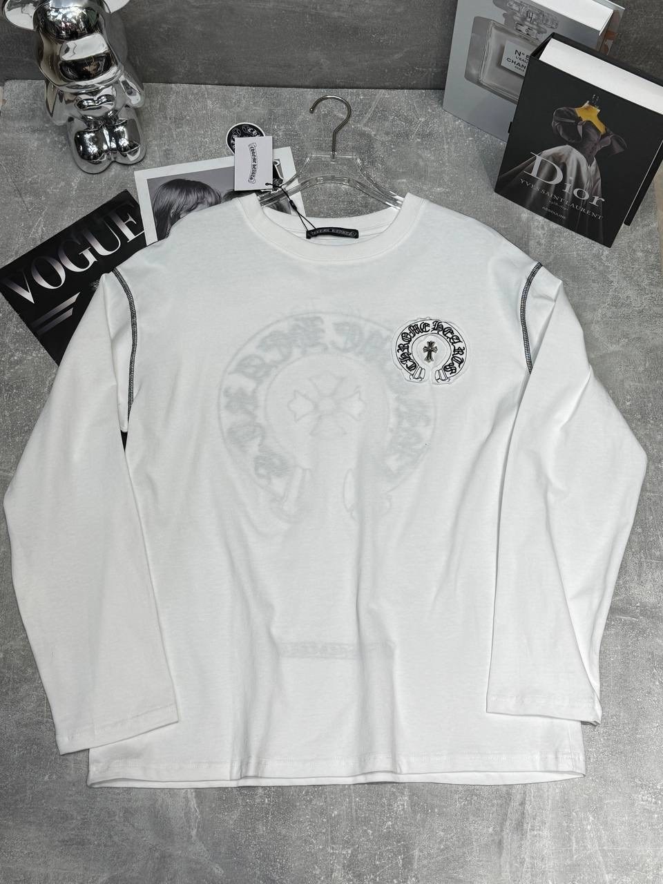 chrome hearts лонгслив,свитшот мужская,лонгслив белый,белая кофта мужская,мужской футболки